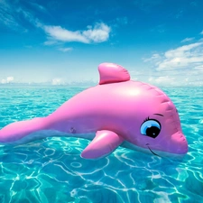 sea, Inflatable, dolphin, Pink