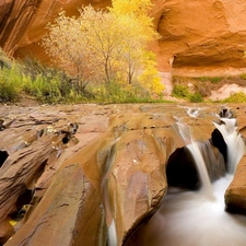 water, canyons, Cascades