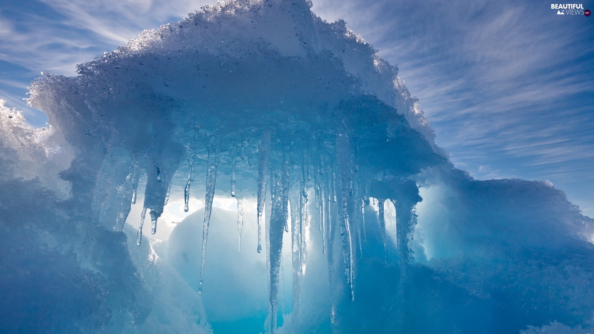 glacier, Sky, azure, icicle - Beautiful views wallpapers: 1920x1080
