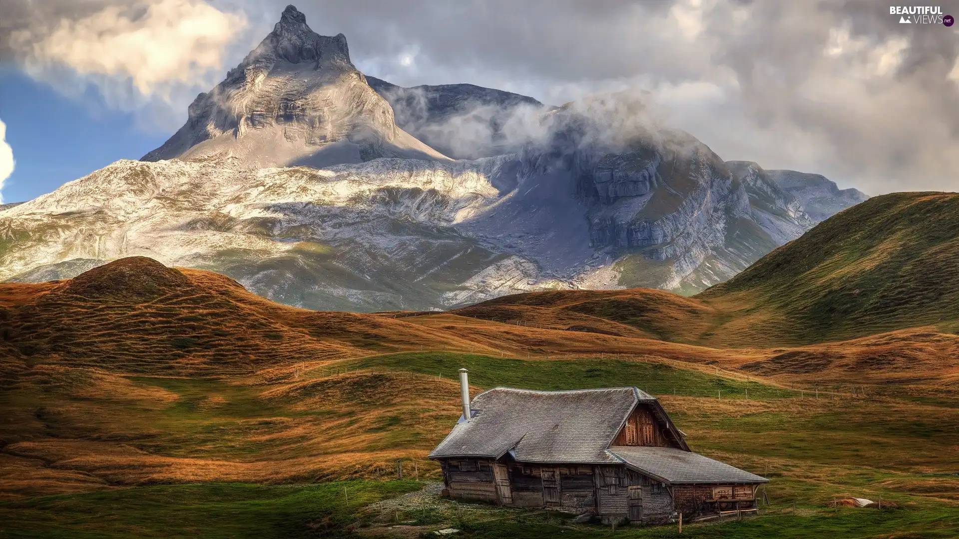 Bernese Alps, Canton of Bern, cottage, Mountains, Switzerland, Wooden, hostel