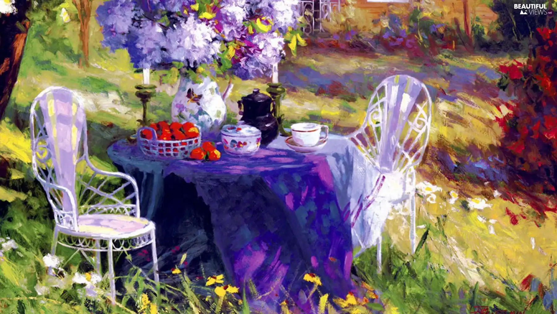picture, service, Flowers, Table