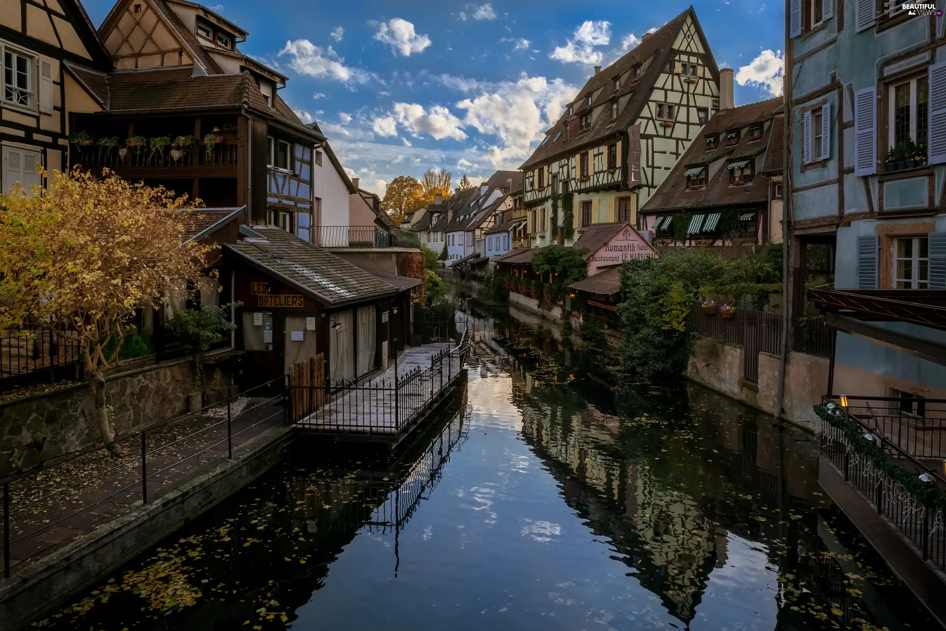 Colmar, France, canal, River, Houses
