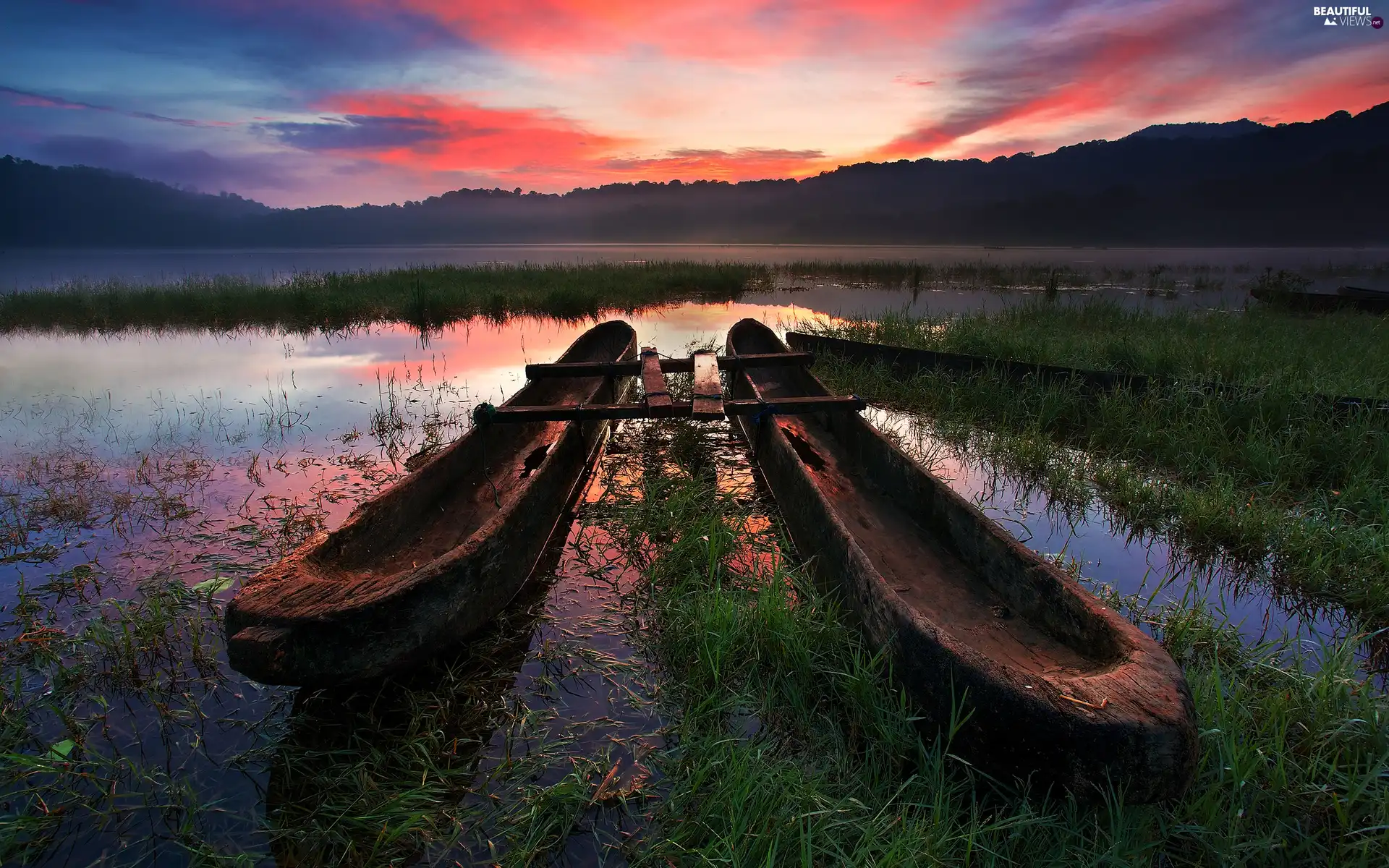 lake, Sky, Great Sunsets, Kayaks