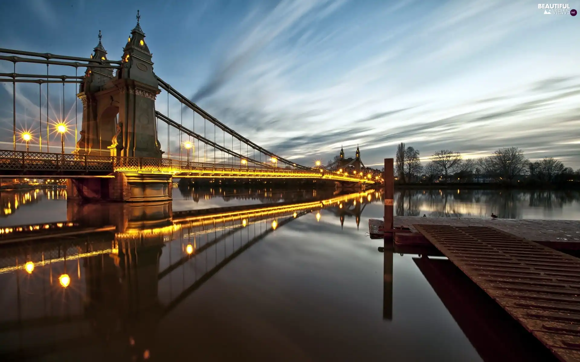 London, Hammersmith, River, England, bridge
