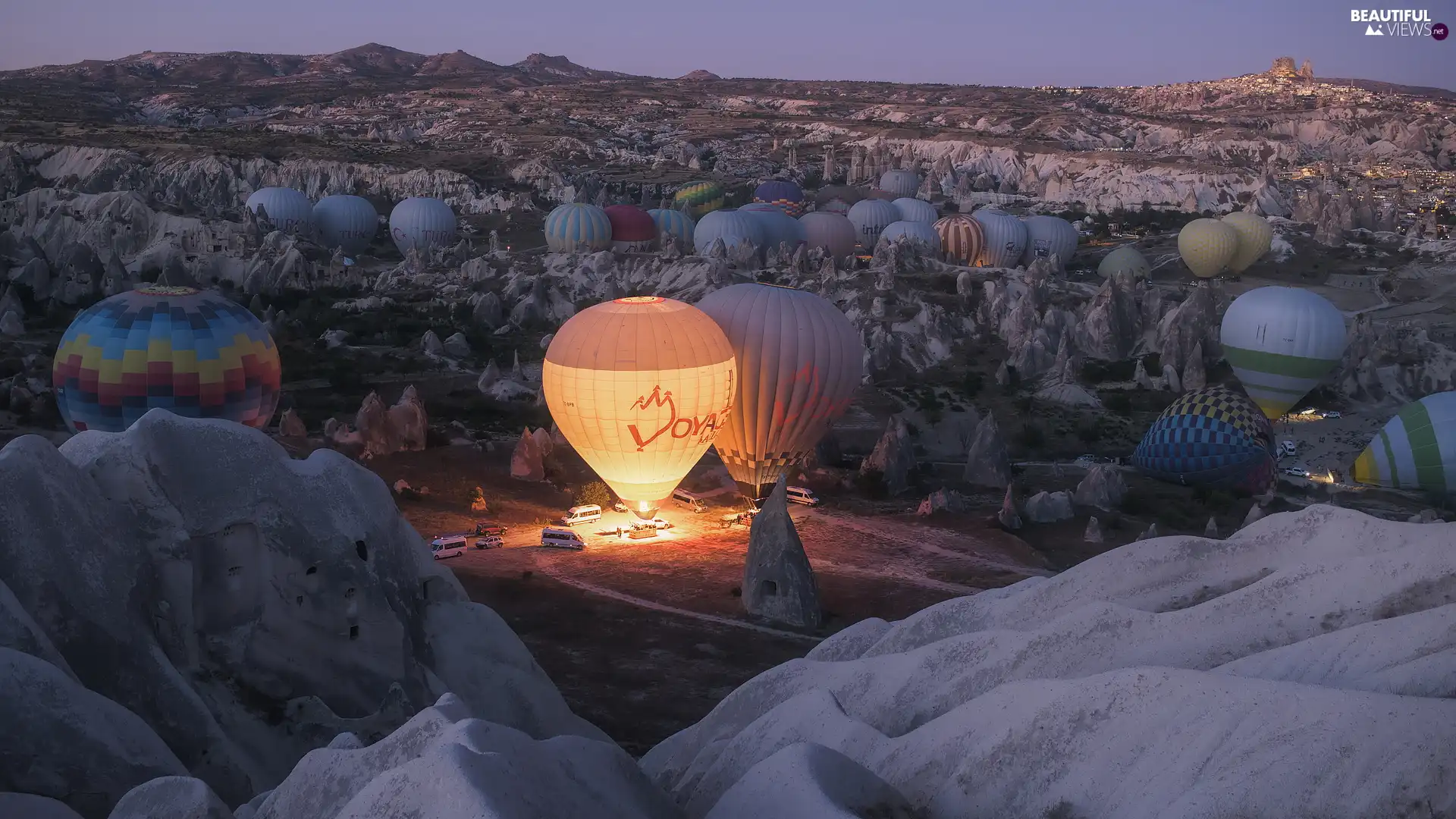 Mountains, Cappadocia, Churches, National Park Goreme, Turkey, rocks, Balloons