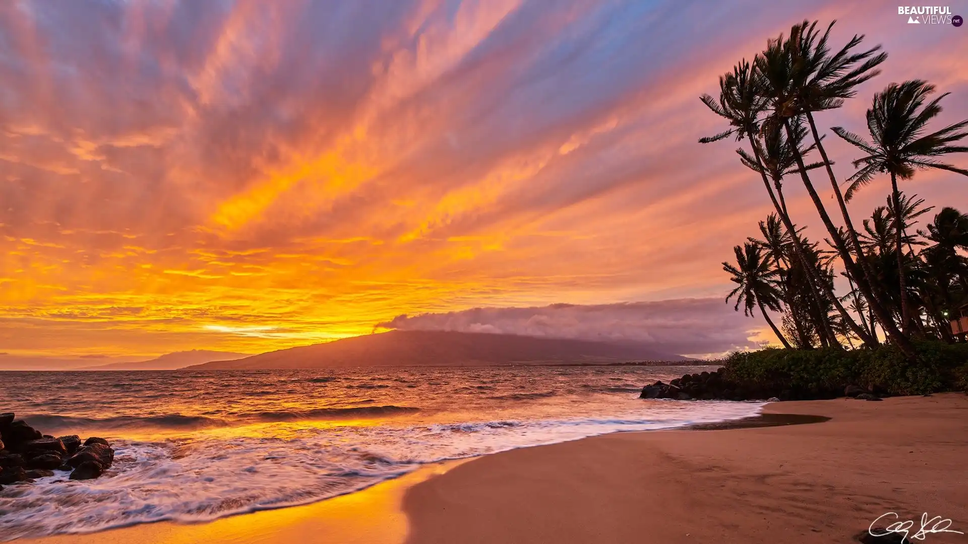 sea, Aloha State Hawaje, Great Sunsets, Beaches, Palms, Maui Island