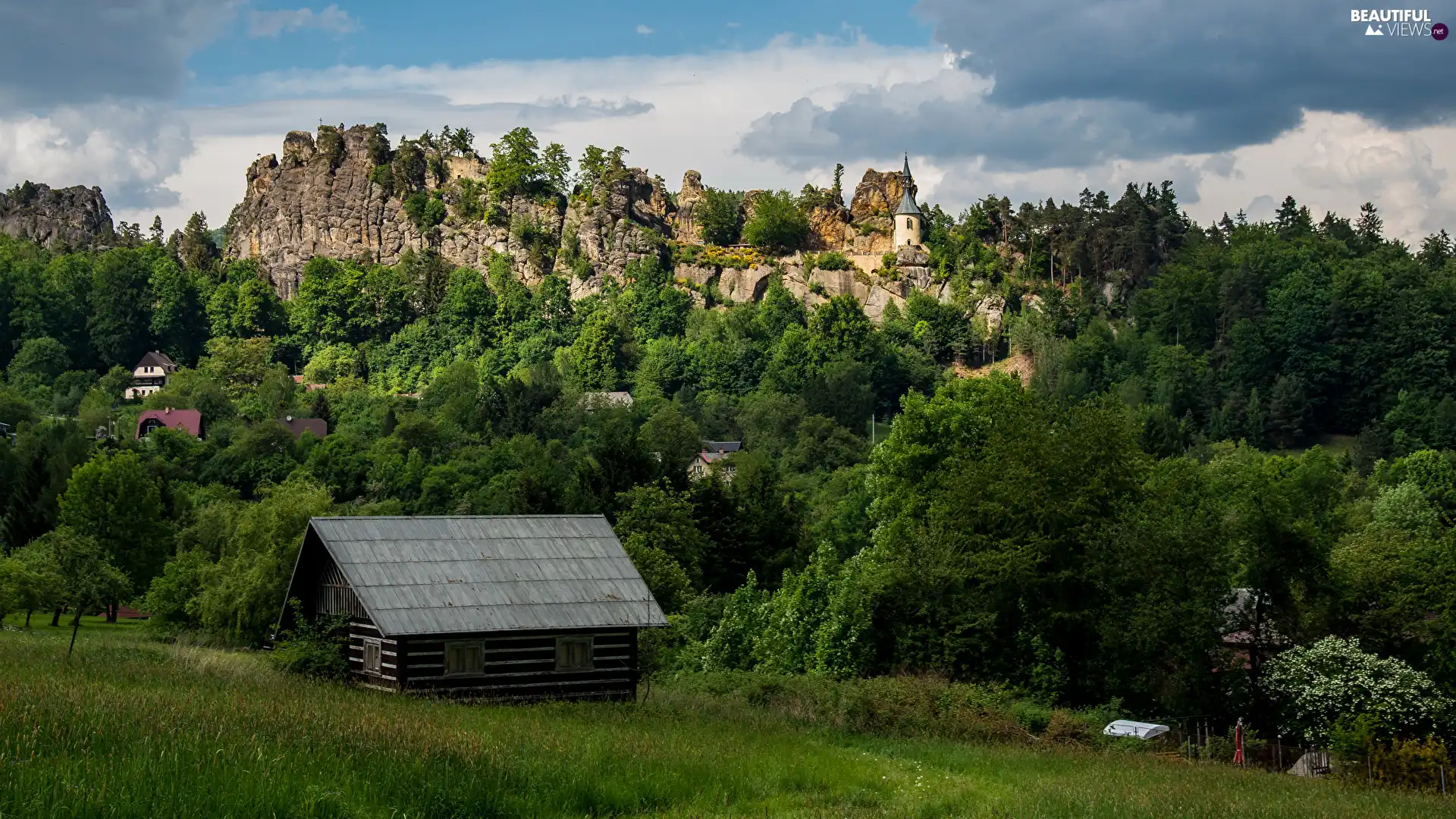 house, Czech Republic, Vranov Castle, rocks, Municipality of Mala Skala, ruins, forest