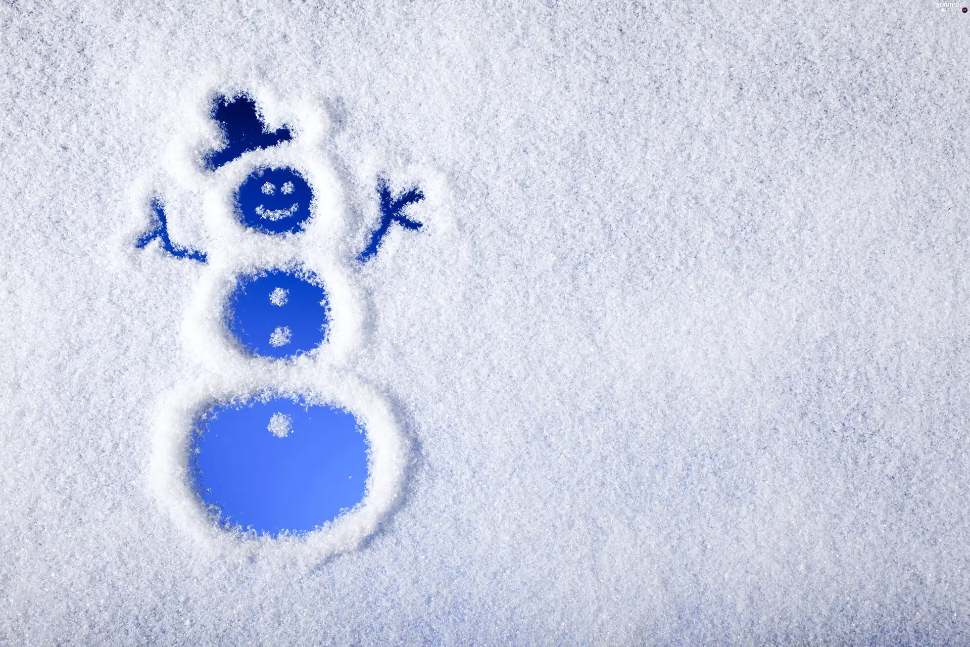Snowman, winter, snow