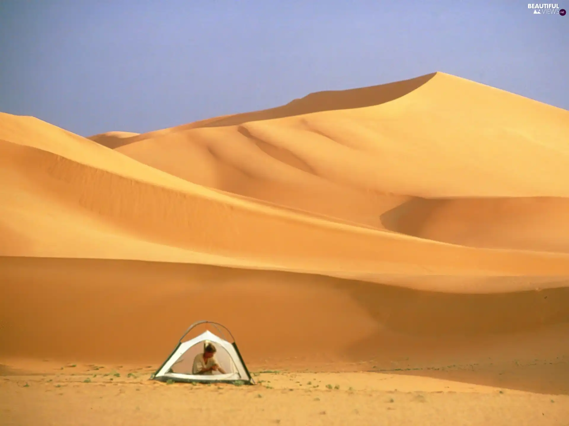 Desert, hermit, Tent, Sand