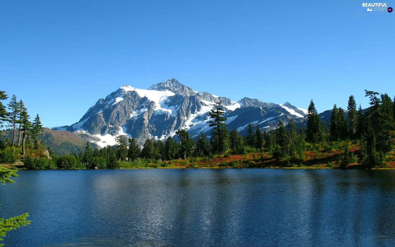 Mountains, viewes, water, trees