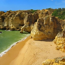 Beaches, cliff, rocks