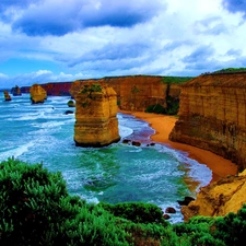 Beaches, Cliffs, sea