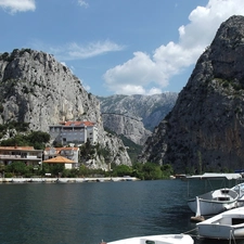 boats, Mountains, Houses