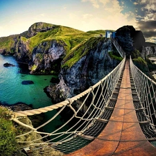 Rocky, pendant, bridge, Coast