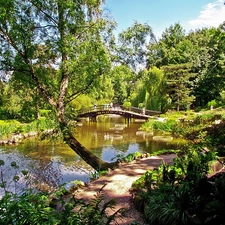 bridges, Park, River