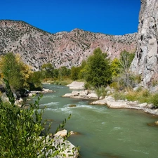 canyon, River, scrub