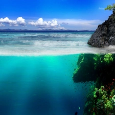 sea, Rocks, cay, Sky