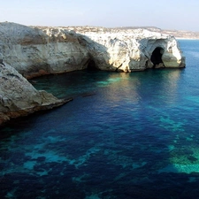 cliff, rocks, sea