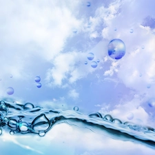 clouds, water, bubbles