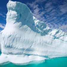 Ice, water, clouds, mountains