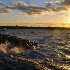 sea, clouds