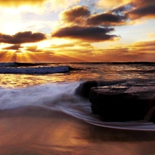 Great Sunsets, Ocean, clouds