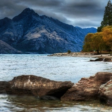 Coast, Mountains, lake