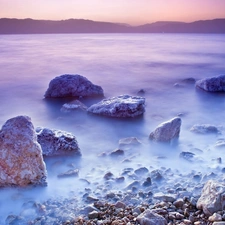 Coast, sea, Stones