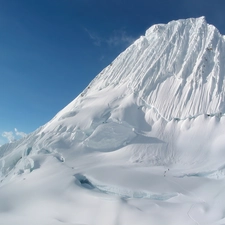 mountains, snow, drifts, Ice