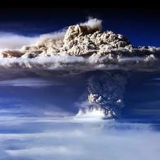explosion, Cloud, dust, volcano