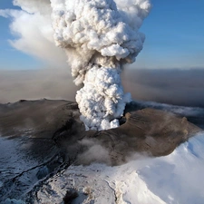 eruption, volcano, Eyjafjallajokull