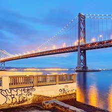 large, Sky, evening, bridge