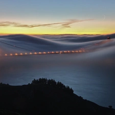 bridge, Fog