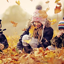 Kids, Autumn, fun, Park