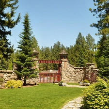 Gate, summer, Garden