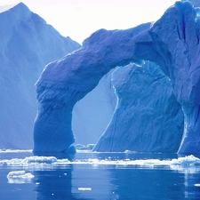 Mountains, rock, Gate, ice