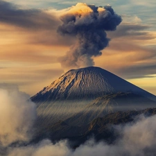 volcano, Semeru, indonesia, Mountains