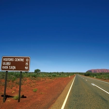 Way, Sign, informative, Desert