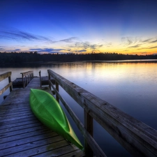 Kayak, lake, Platform