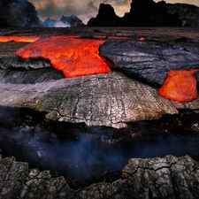 rocks, Lava