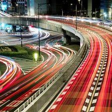 light, roads, Bridges