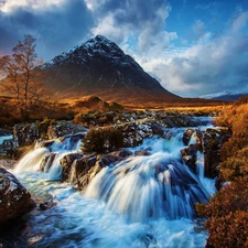 brook, Stones, mountains, cascade