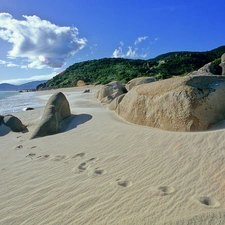 Coast, rocks, Mountains, Beaches