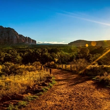 rays of the Sun, Way, Mountains