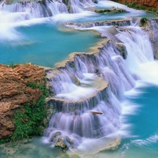 Mountains, River, waterfalls