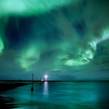 turquoise, water, Night, Sky