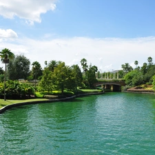 Park, River, bridge