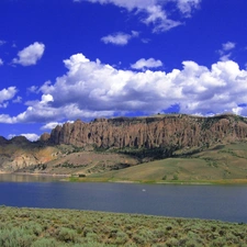 Sky, canyon, River, clouds