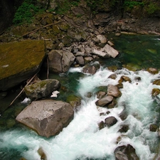 River, rocks, Stones