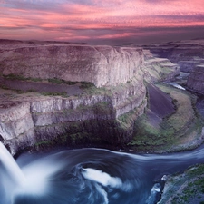 River, canyon, waterfall